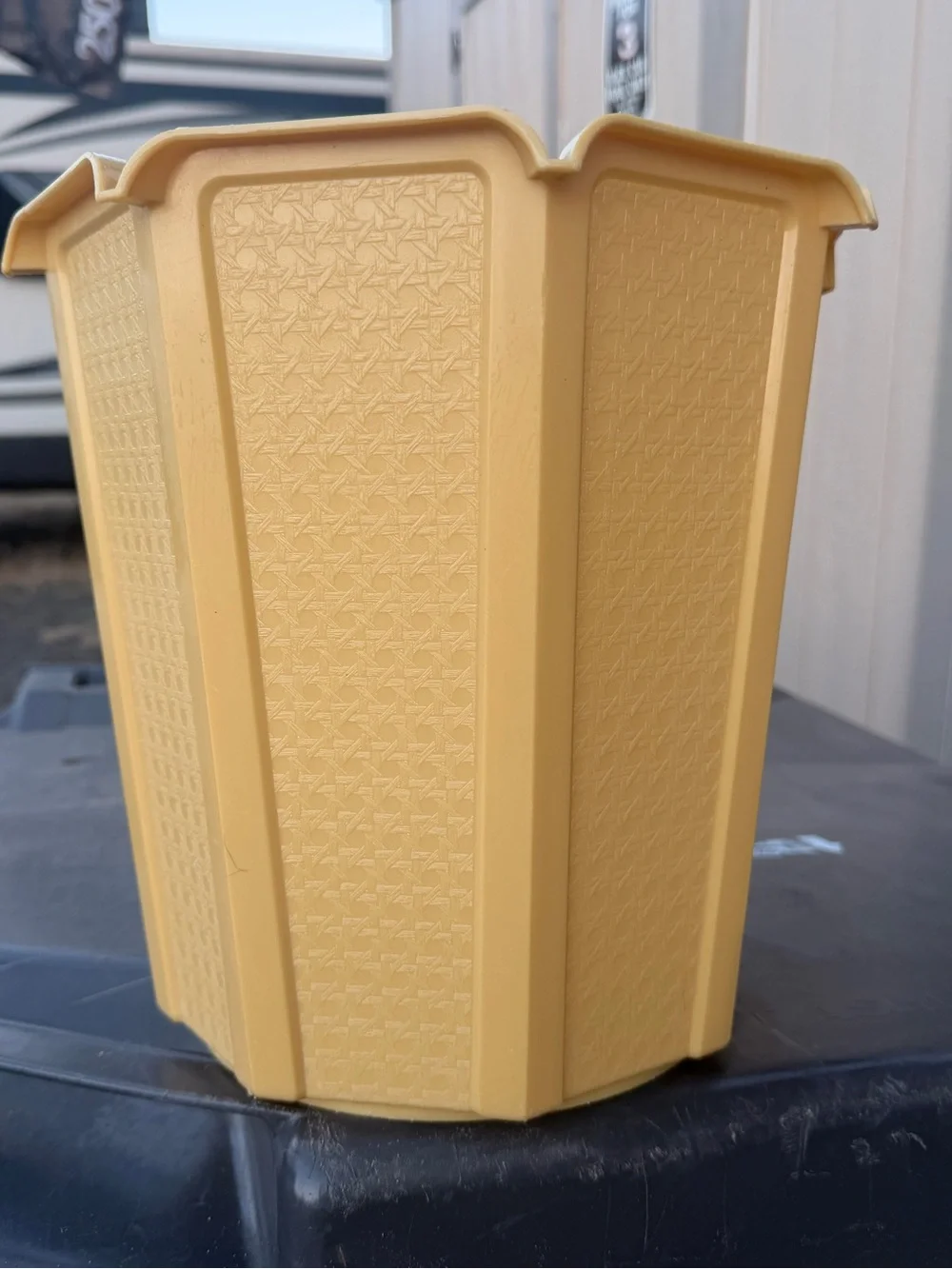 Mustard Yellow vintage retro waste basket